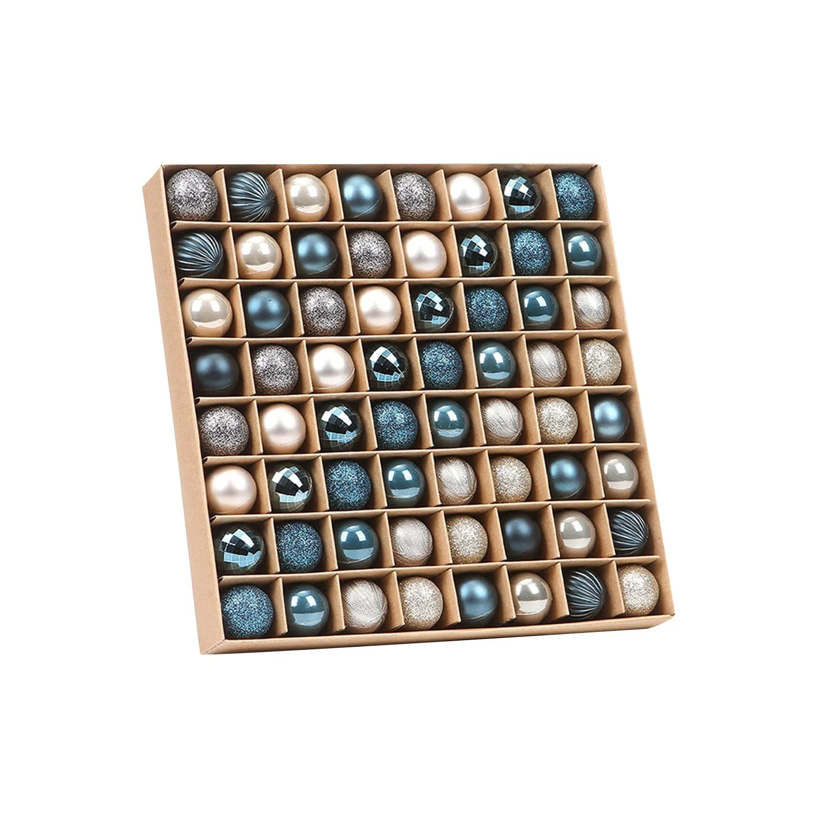 64 قطعة من كرات شجرة عيد الميلاد، كرة عيد الميلاد، كرات متعددة الألوان، مجموعة زينة شجرة عيد الميلاد للحفلات المنزلية #5