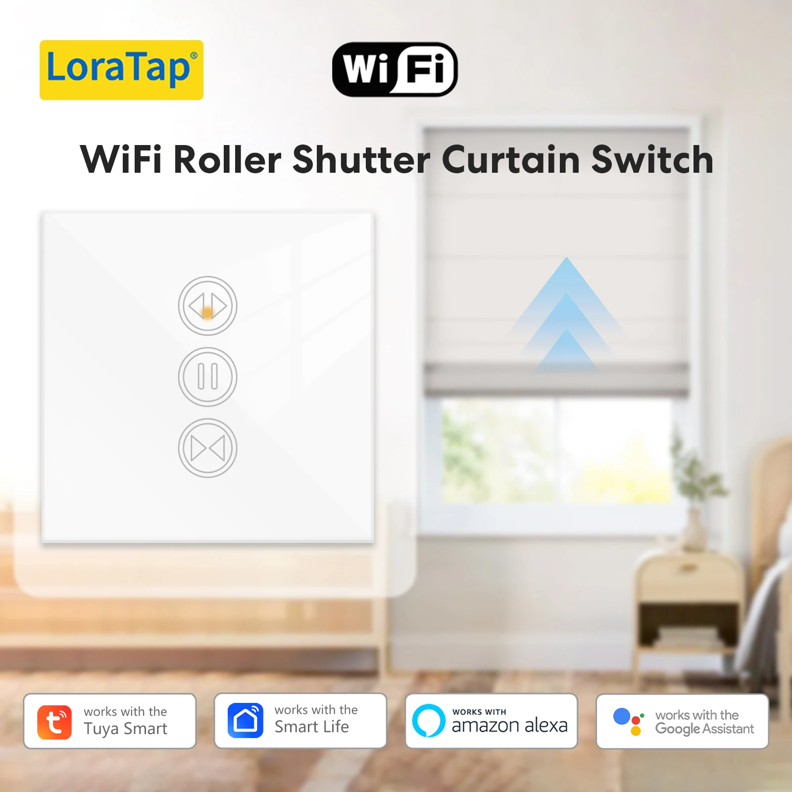 

LoraTap Tuya Smart Life Curtain Swtich Remote Control Motor Running Time Setting Voice Control via Google Home Alexa