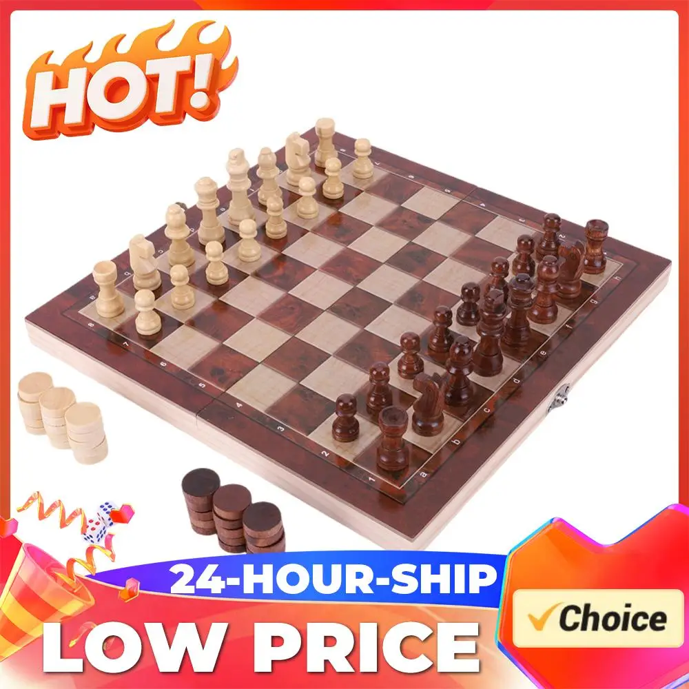 29x29cm No  Large Chessboard Developing Strategic Thinking Foldable Chess Board Best Gifts Wood Board Game for Kids Adults