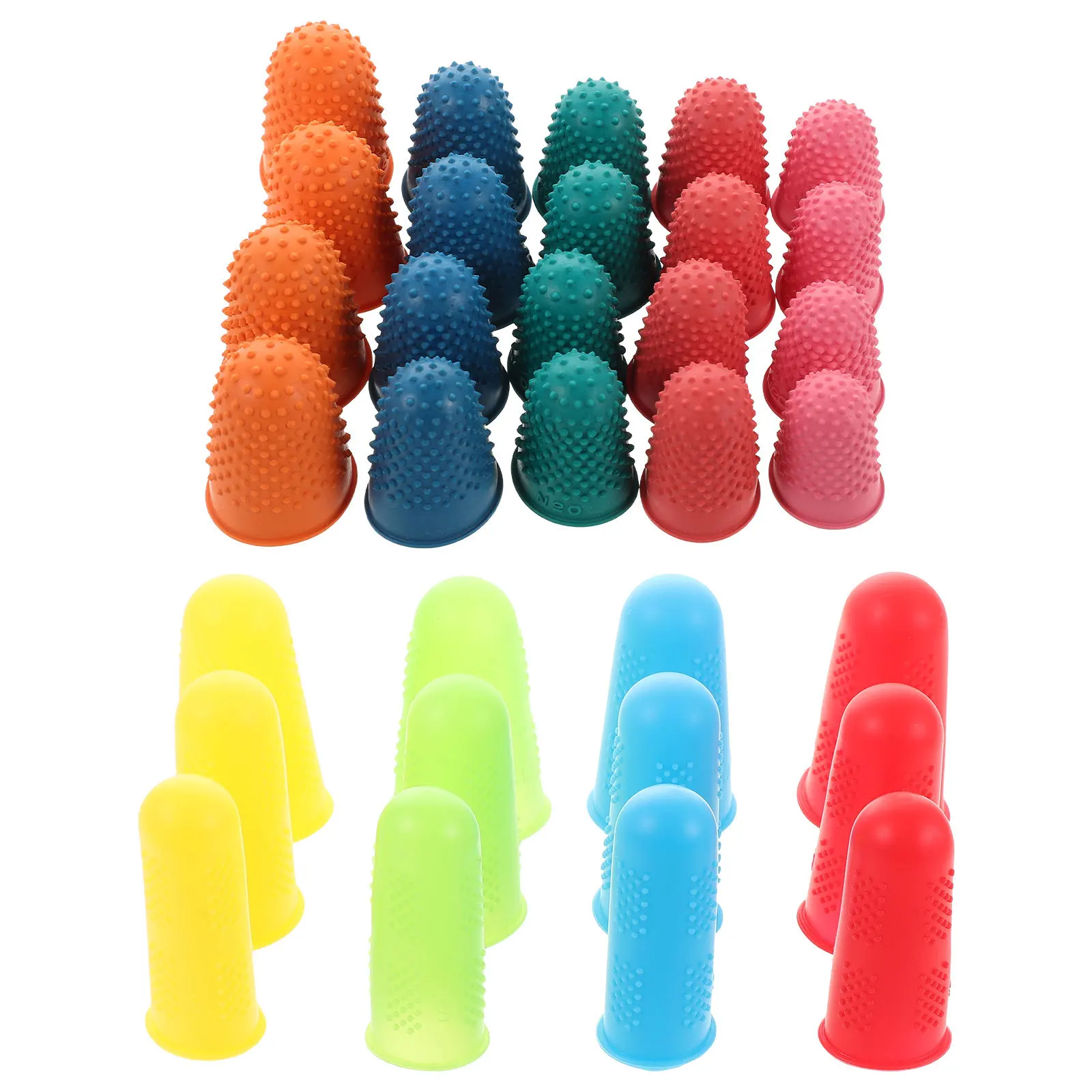 

32Pcs Silicone Finger Protector Covers Reusable Sewing Finger Sleeves for Embroidery Needle Felting Crafts Hand Protection