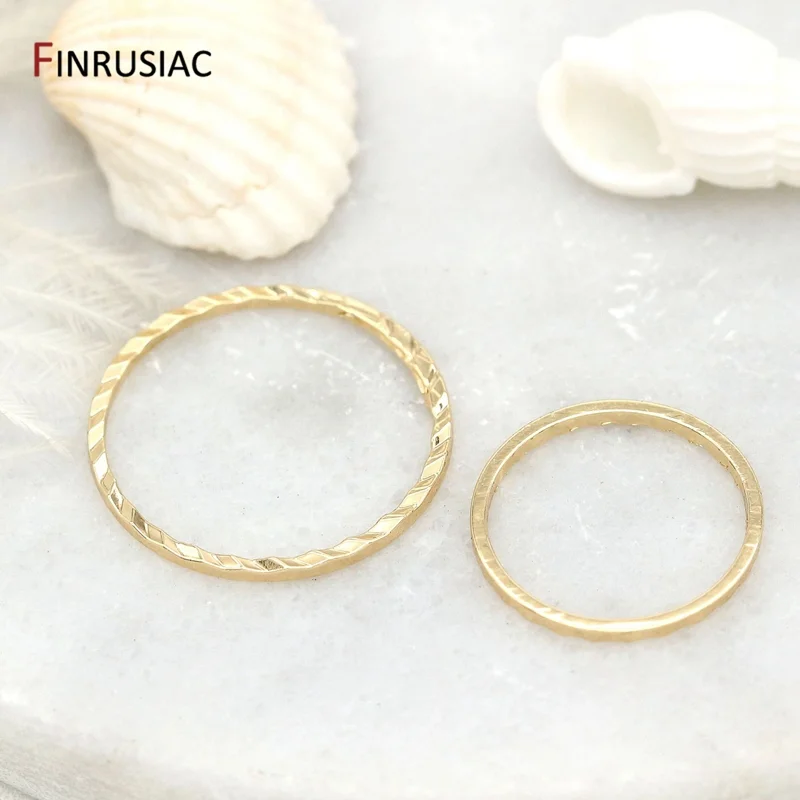 Wholesale 14K Gold Plated Brass 7 Sizes Round Closed Rings Circle Connector High Quality Jewelry Making Findings Accessories