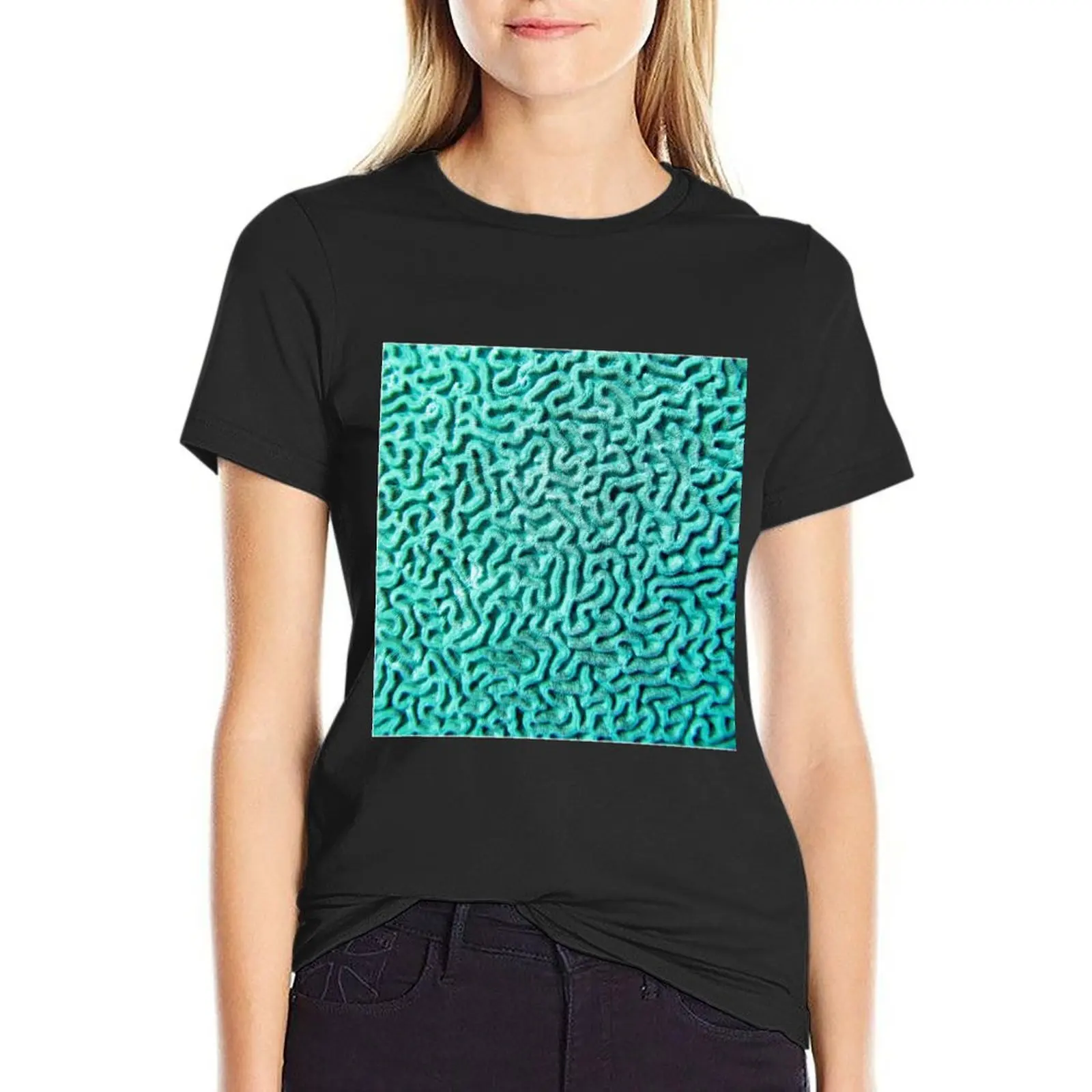 Watercolor Sealife, Brain Coral 01, Bonaire, Dutch West Indies T-Shirt aesthetic clothes cute tops summer top tops Women