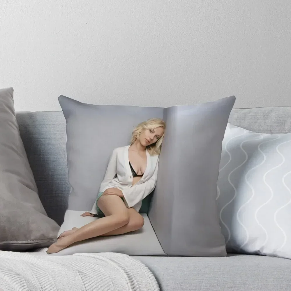 

Scarlett Johansson (Oil Paint Art) Throw Pillow Cusions Cover Cushions For Sofa pillow
