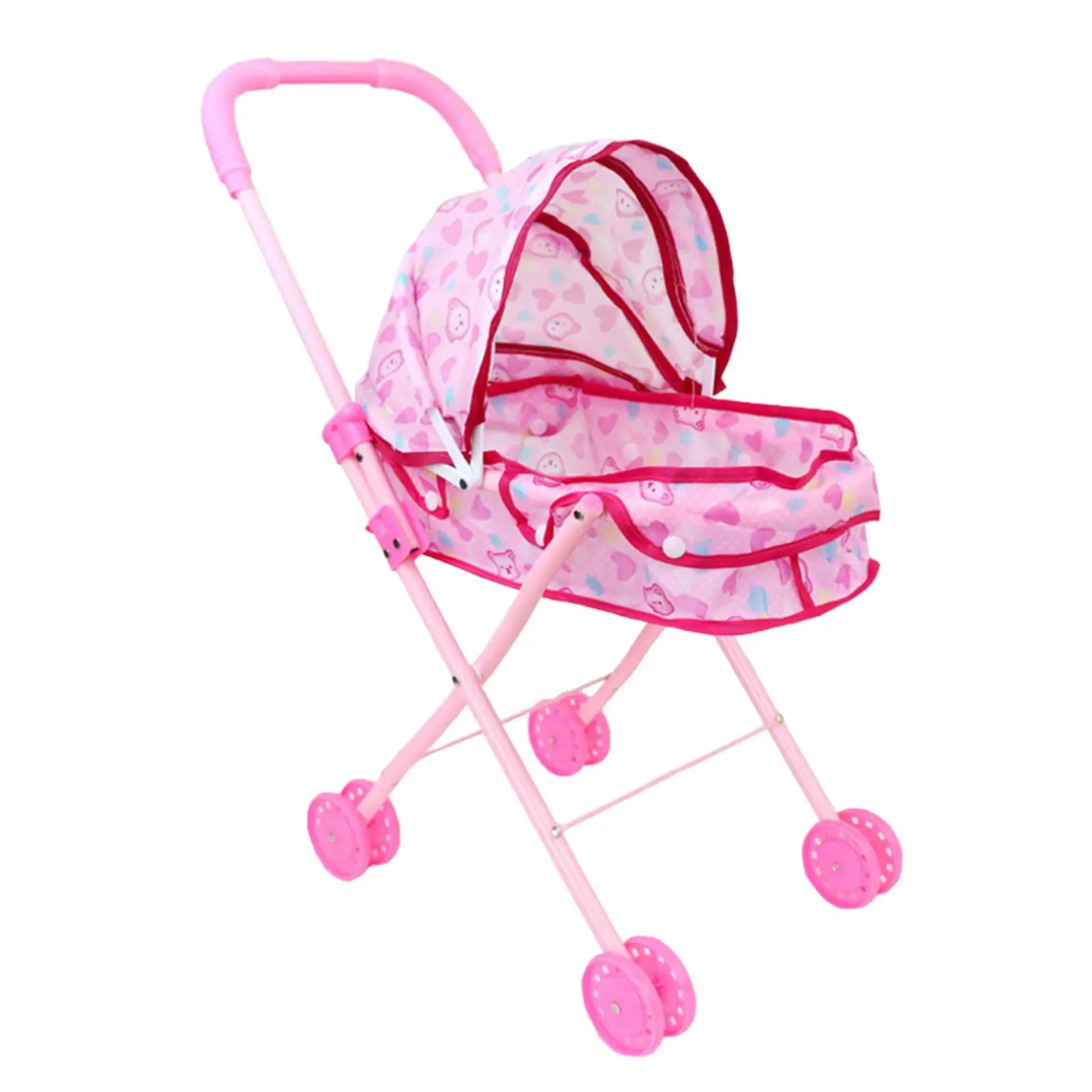 Foldable Doll Stroller Pretend Play Learning Activities Role Playing Party Favors Educational Simulation Pushchair Toy Mini Pram