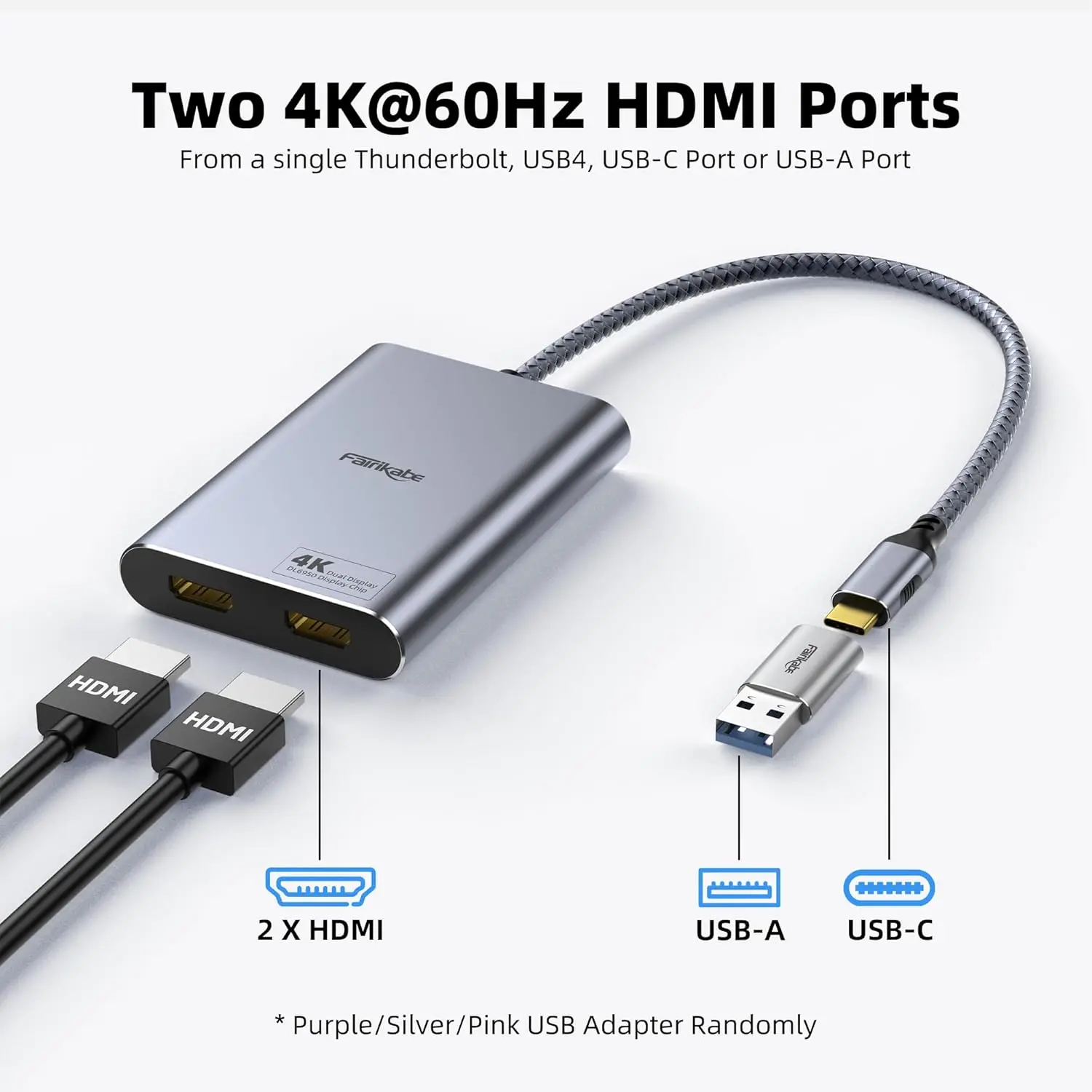 Usb c para duplo hdmi divisor hub usb 3.0 para monitor duplo displaylink adaptador 4k60hz para mac m1 m2 m3 driver necessário