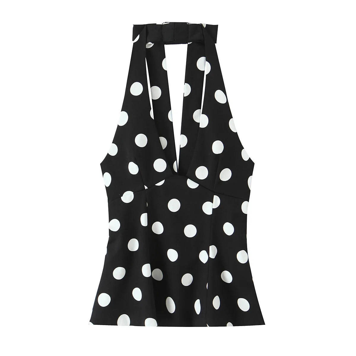 

Teen Girl Polka Dot Print Tank Top Women Y2K Halter Swing Collar Backless Tank Top Halter v-Neck Backless Sleeveless Camis