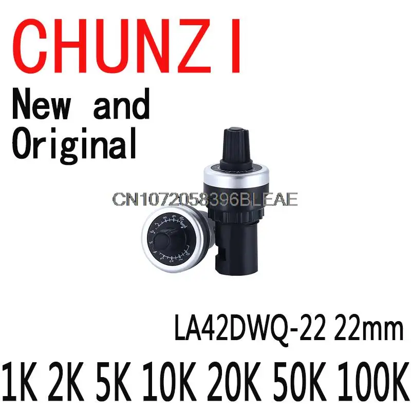 1PCS Diameter Pots Rotary Potentiometer Converter Governor Inverter Resistance Switch LA42DWQ-22 22mm 1K 2K 5K 10K 20K 50K 100K