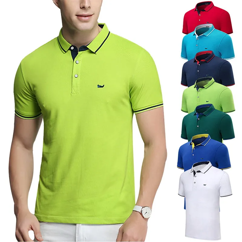 Polo Shirts Mens Summer Cotton Loose Type Men\'s Lapel T-Shirt Casual Top Middle Age Men\'s Soft Breathable Tee S-4XL