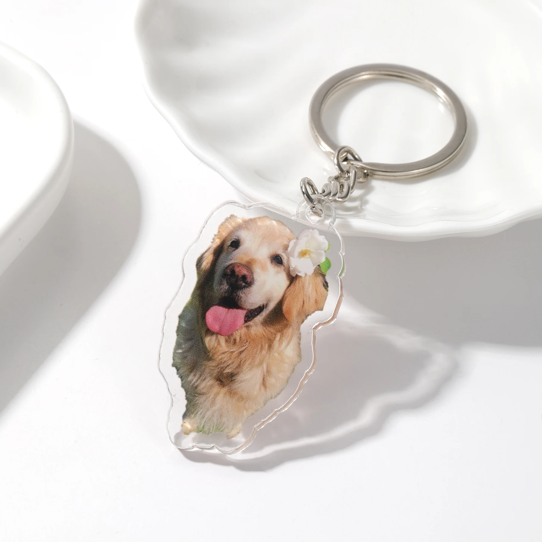 

Personalized Pet Key Chain Customized Acrylic key Chain Family Portrait Picture KeyChain Photo Jewelry Backpack Pendants for Bag