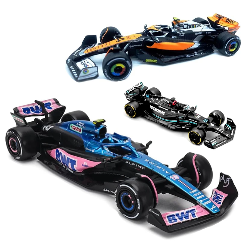 Bburago 1:43 2023 Mercedes Car #44 McLaren MCL60 Ferrari RB19 F1 Model Formula Car Static Simulation Diecast Alloy Racing Car