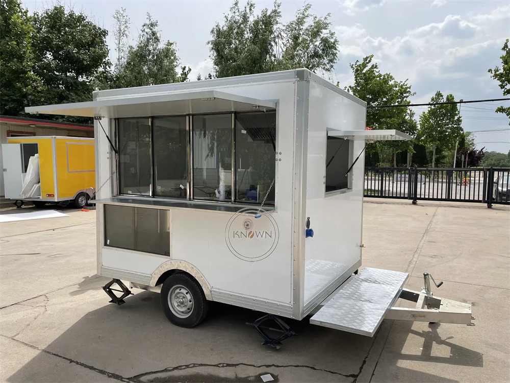 Fully Equipment Street  Mobile Food Truck  Concession Kiosk  Stainless Steel Food Trailers Van  For Sale