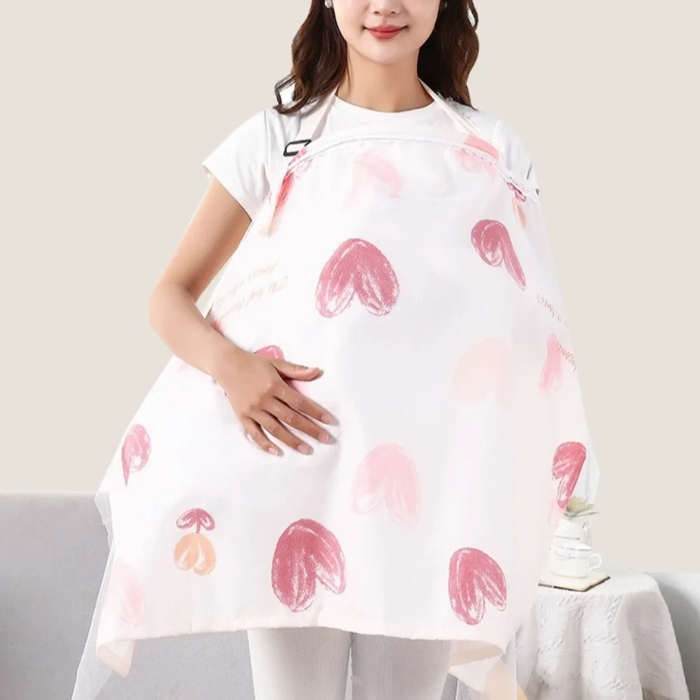 Mesh Breastfeeding Cover Cotton Adjustable Outdoor Nursing Towel Cartoon Feeding Cover Baby Stroller Blanket