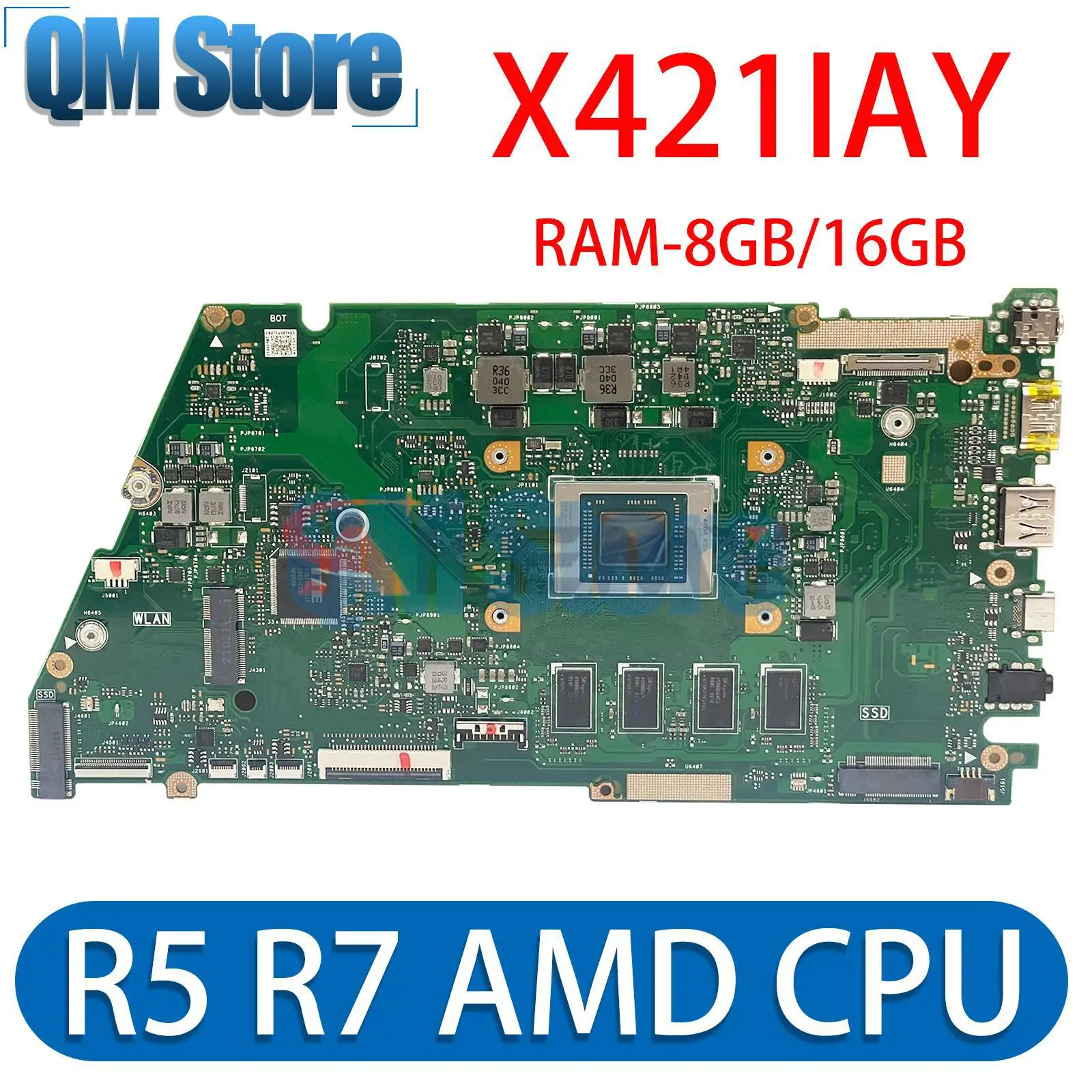 

Mainboard X421IA For ASUS Vivo Book X421IAY X521IA Laptop Motherboard Mainboard With R5-4500U R7-4700U AMD CPU 8GB 16GB RAM