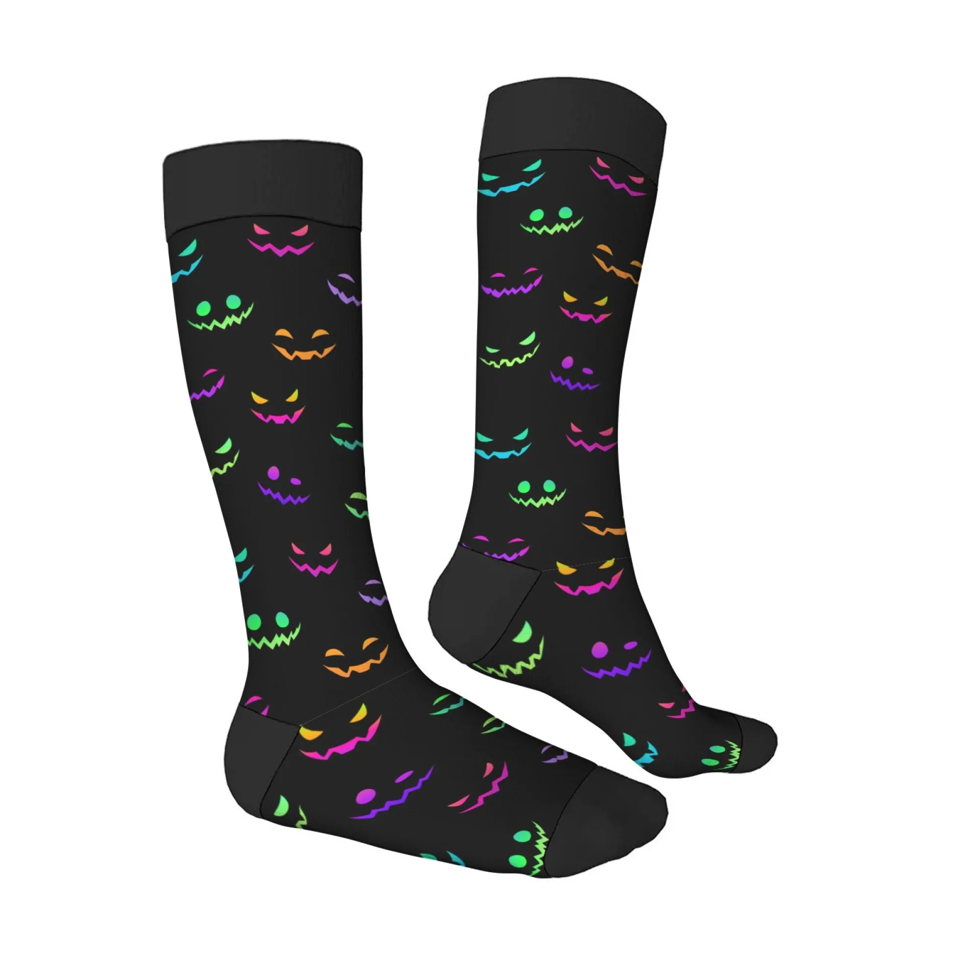 

Evil Pumpkin Lantern Hip Hop Stockings Novelty Happy Halloween Socks Unisex Comfortable Warm Non-slip Compression Socks Gift