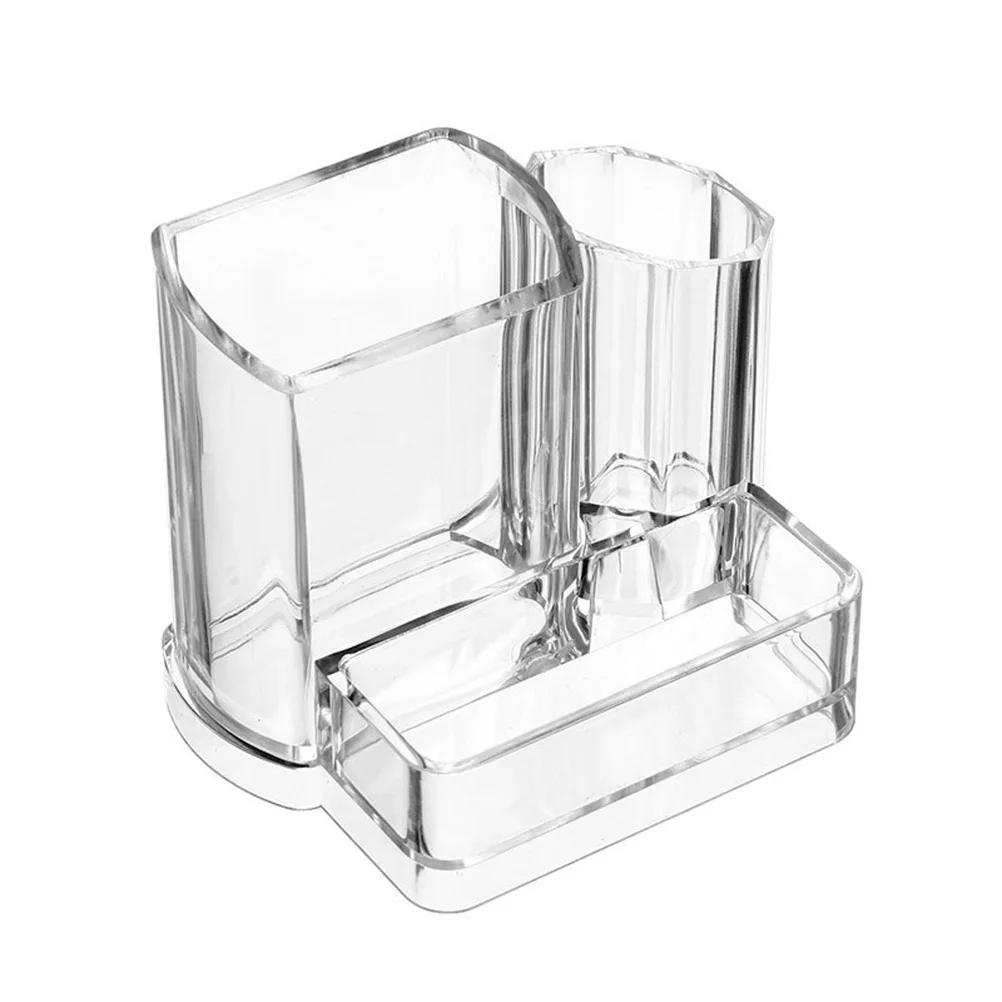 1 pçs caixa de armazenamento acrílico transparente organizador de maquiagem suporte de mesa transparente sobrancelha lápis batom escova caso de armazenamento