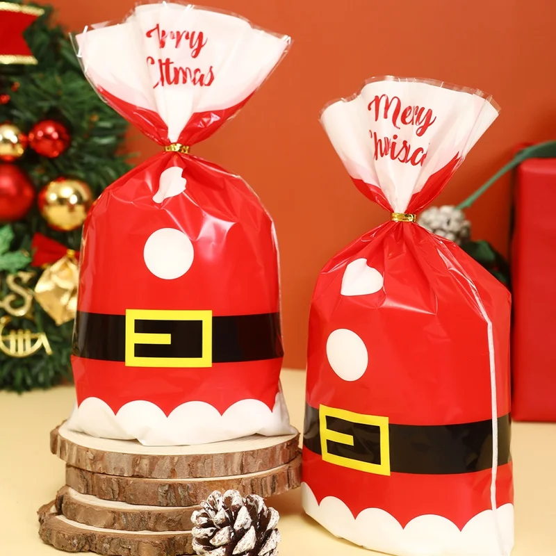 Christmas Red Santa Candy Bag Treat Bag Funny Christmas Decorations for Home 2024 Xmas Natal Navidad Gifts New Year Packing Bag