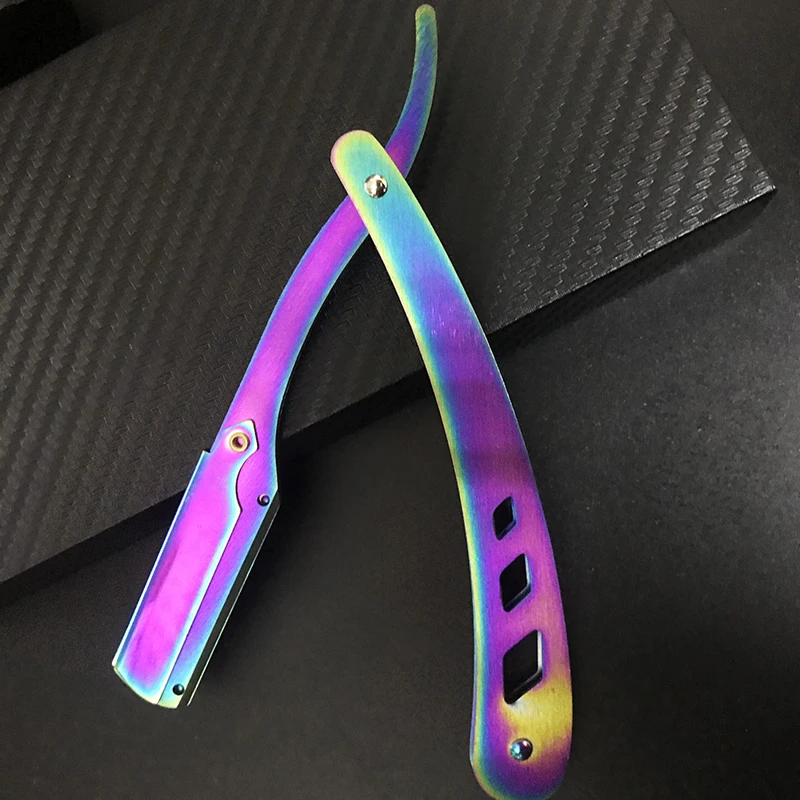 Multicolor Professional Manual Shaver Straight Edge Stainless Steel Sharp Barber Razor Folding Shaving Beard Cutter Wholesale