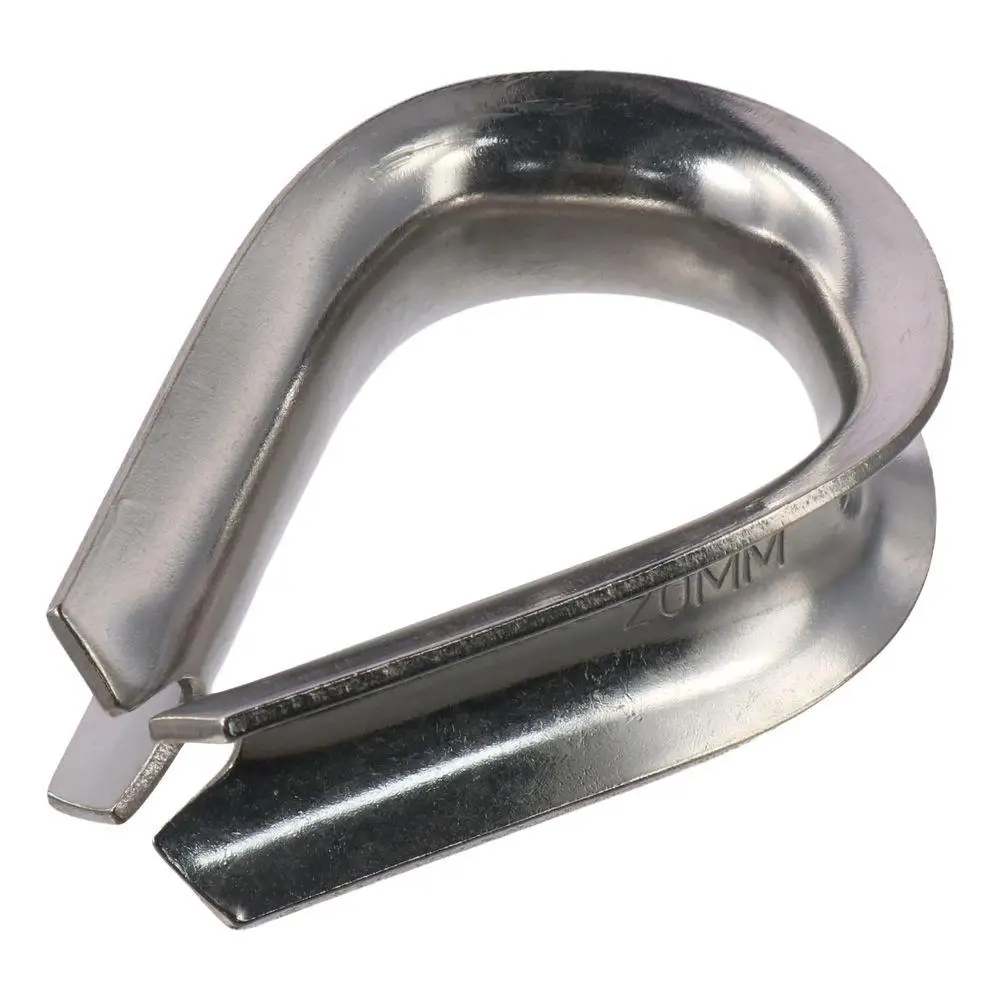 304 Stainless Steel Wire Rope Thimbles U-Shaped Sliver Cable Wire Rope Clamp 20mm Thimbles Ring Clamp Rope Connecting Head