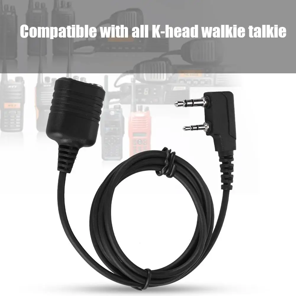 2-Pin K Head Walkie Talkie Microphone Extension Cable - Handset Mic Cord for Enhanced Audio