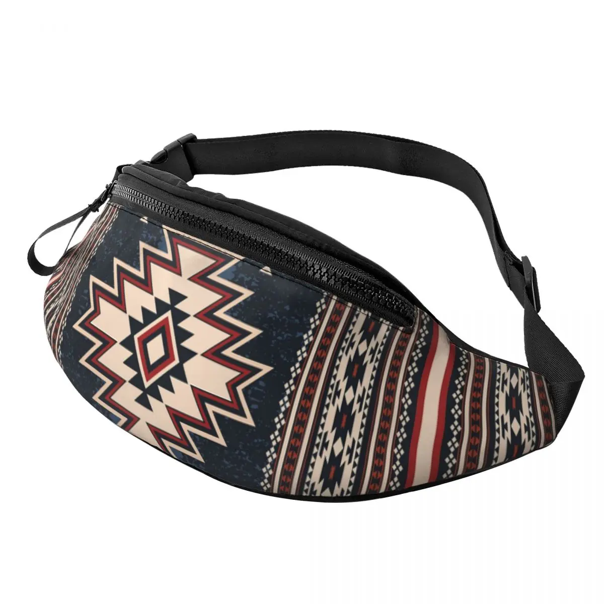 Custom Native Southwest Navajo Mexican Ethnic Aztec Fanny Pack for Travel Hiking Men Women Crossbody Waist Bag Phone Money Pouch
