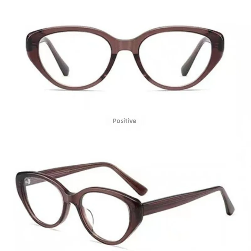 High Definition Anti-blue Glasses Frame Girl Plain Cat Eye Black Frame Flat Mirror Holder
