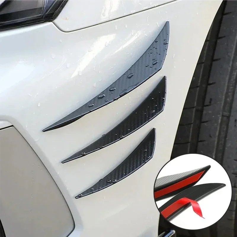 Universal Front Bumper Lip Decoration Diffuser Splitter Fins Body Spoiler Canards Valence Chin Car Tuning Canard