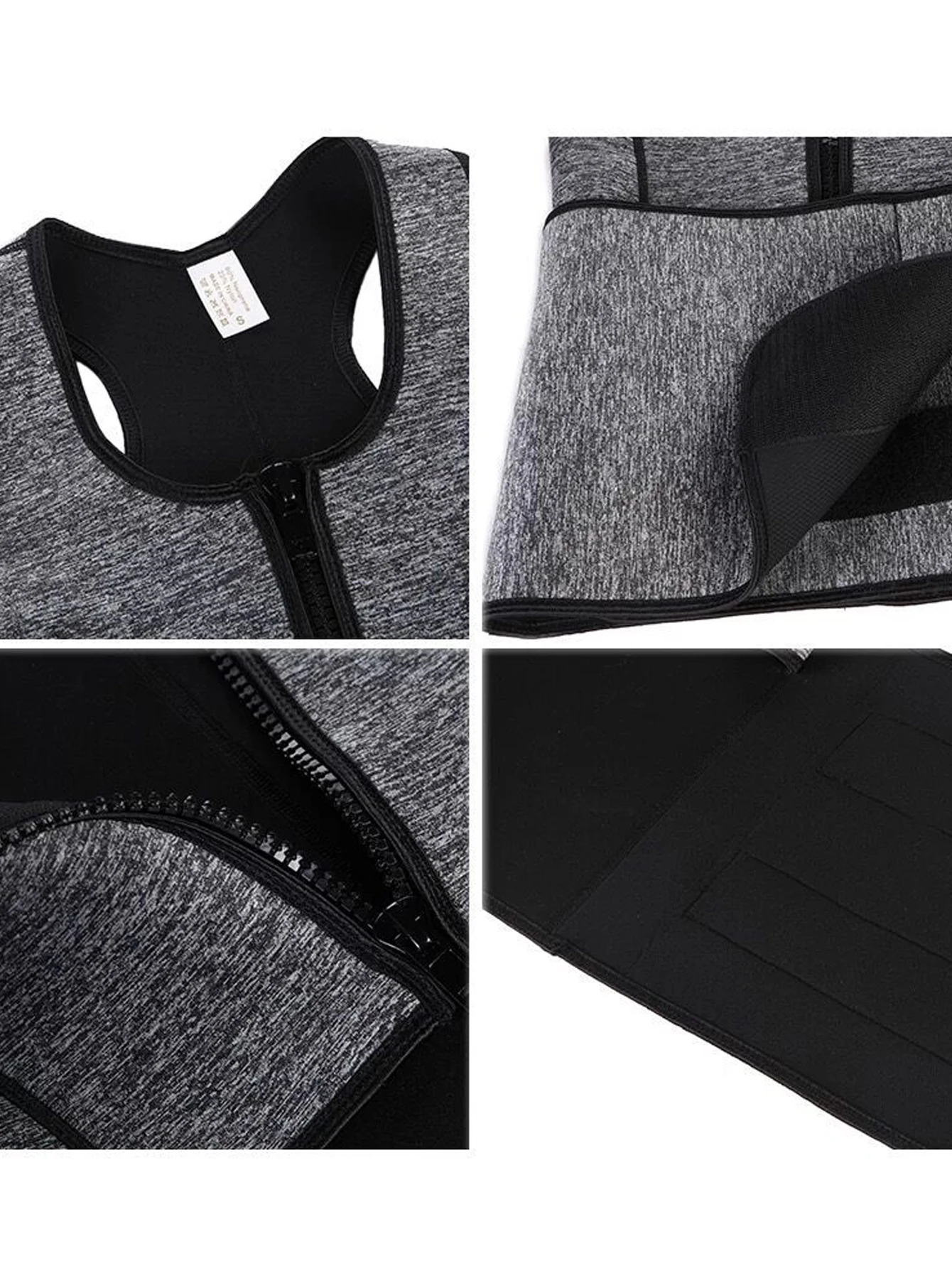 여성용 지퍼 쉐이프웨어 탑, 쉐이프웨어 탱크탑, 고무 쉐이프웨어, 스포츠 및 피트니스 바디 쉐이핑 복부 바인더