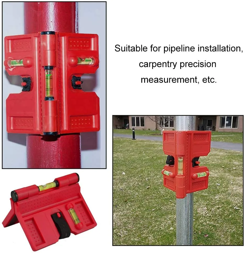 Angle Gauge Spirit Level Fence Post Pipe Magnetic Inclinometer Adjustable With Strap Horizontal Vertical Magnetic Gauge