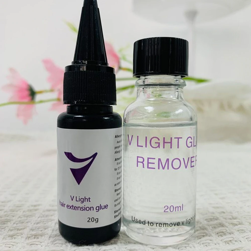 Tecnologia V-Light Colla per parrucche per estensioni dei capelli Colla per estensioni dei capelli V-Light Dispositivo di rimozione delle estensioni adesive 20 g per l'installazione di parrucche