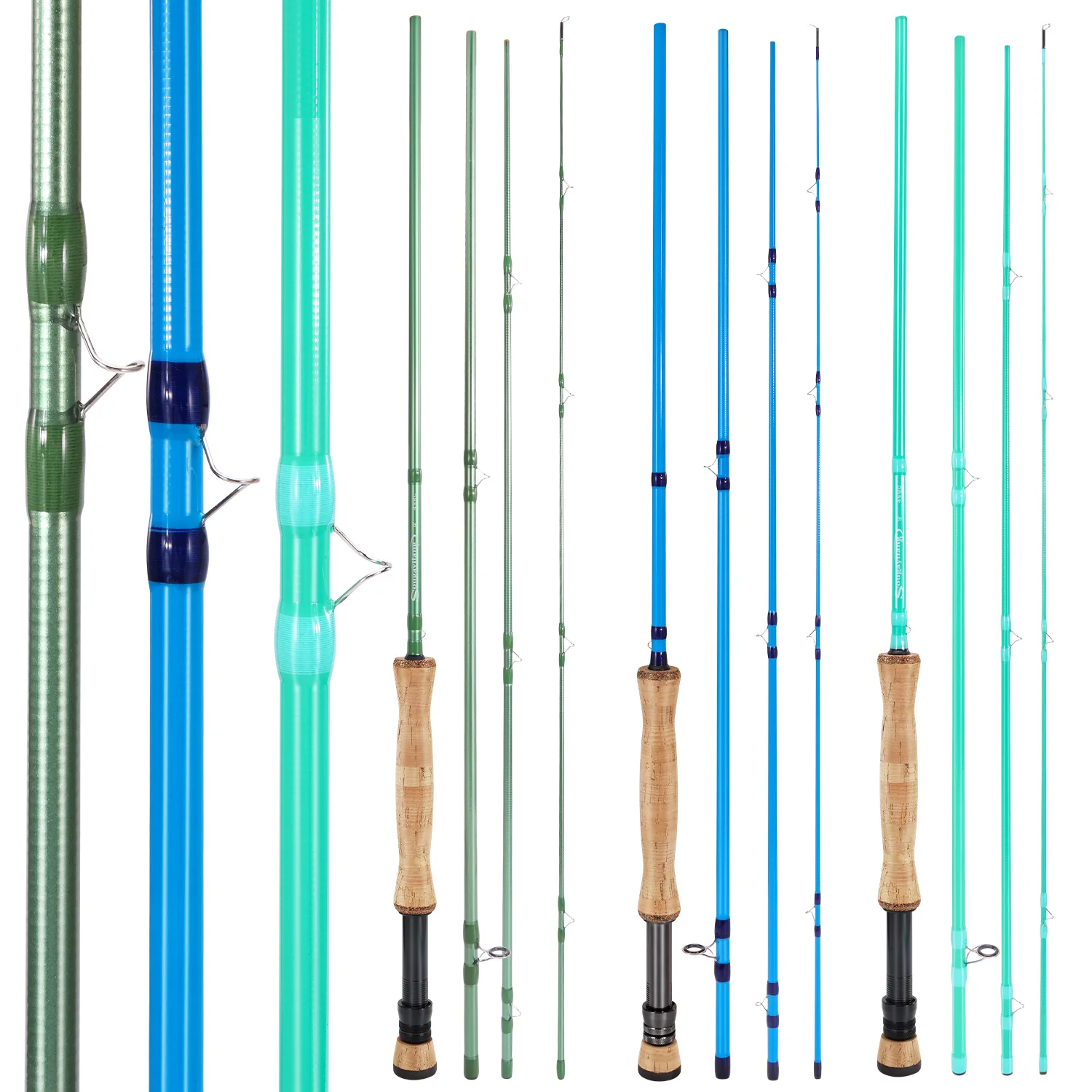 Sougayilang Fly Fishing Rod Carbon Rod Eva Handle Fly Fishing Rods LW Freshwater Fly Rods for Salmon Fishing Tackle