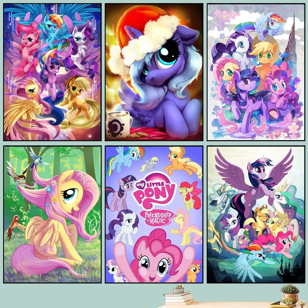 

M-My Cartoon Little P-Pony Poster DIY Vintage Movie Poster Wall Art Painting Study Stickers Big Szie Wall Painting