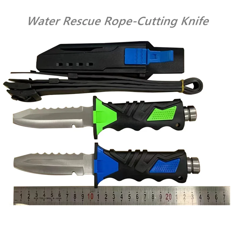 سكين غوص للإنقاذ من Fire Brigade، قاطع شبكي بحبل بحزام الساق مع كسارة زجاجية، معدات صيد الأسماك في الهواء الطلق #6