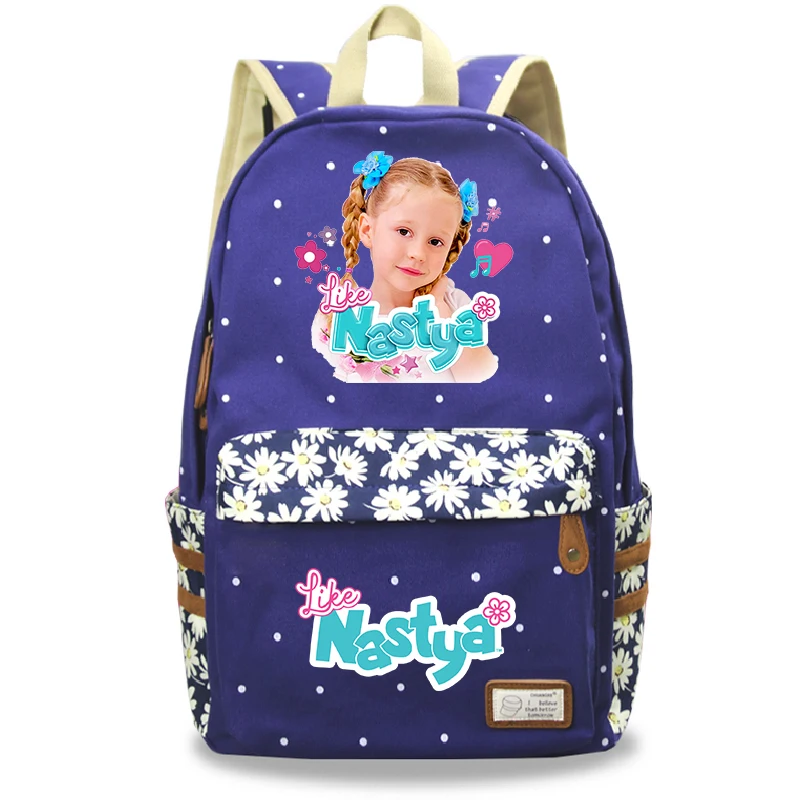 Students Like Nastya Prints Backpack Kawaii Girl Pattern Bookbag High Capacity Floral Laptop School Bags Female Travel Knapsack