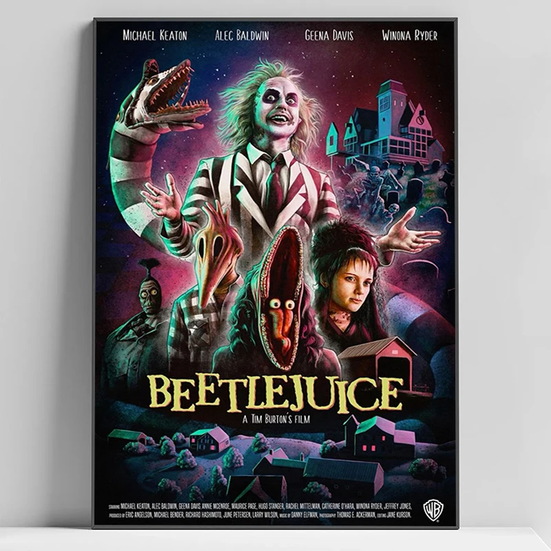 Classic Movie B-Beetlejuice Horror Comedy Vintage Tim Burton Film Poster Canvas Painting Wall Art Pictures Home Room Decor