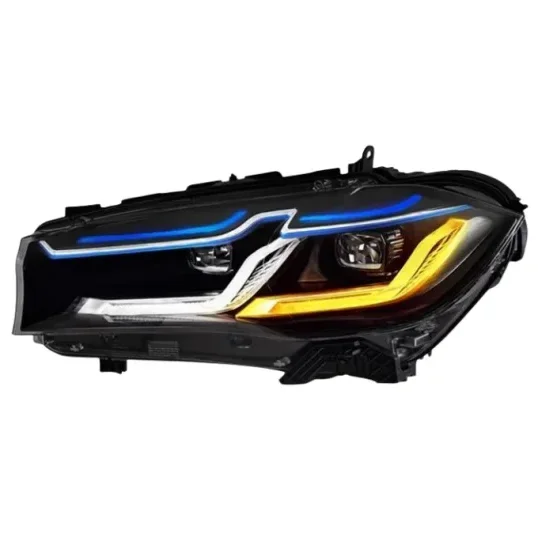 

Modified to the full LED headlamp headlight with blue eyebrow plug and play for BMW X5 X6 F15 F16 HID Xenon head lamp 2014-2018