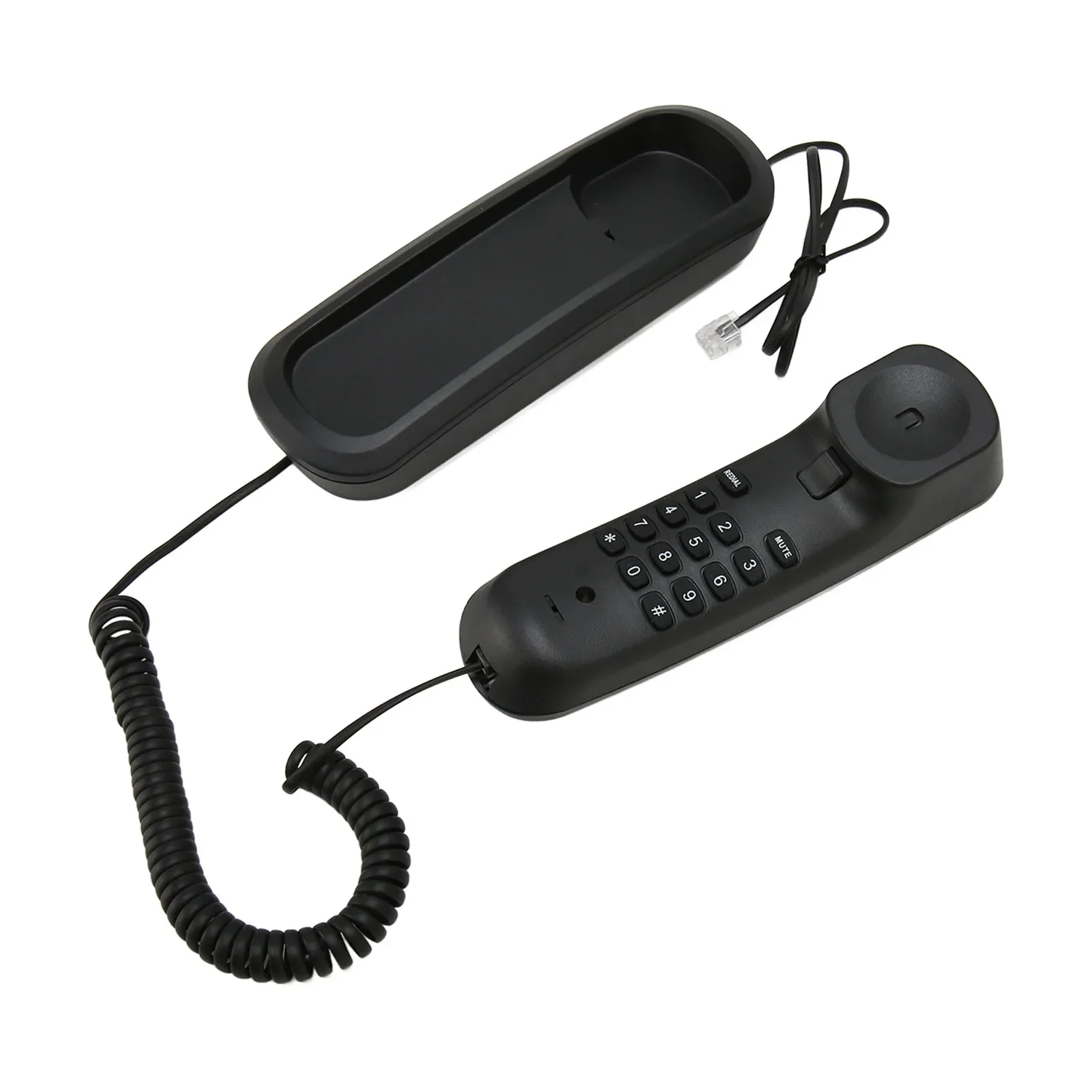 Mini Phone Wall Mountable Telephone with Mute Redial Function Desktop Corded Fixed Landline Phone for Home Hotel Office