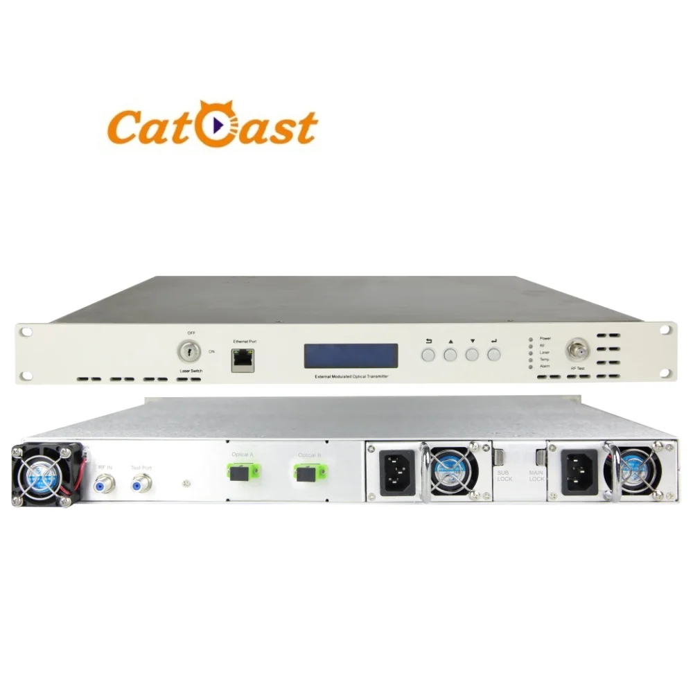 Catcast Long Distance RJ45 External Modulation Optical Transmitter 1540-1563nm FTTH Use HT1500 RF Input 47-862/1000MHz Laser