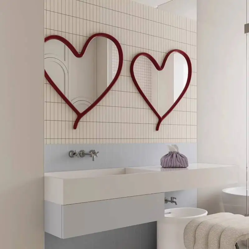 

Girl Lights Retro Mirror Decor Luxury Decoration Heart Decorative Mirror Decor Bedroom Makeup Custom Espelhos Home Decor Items