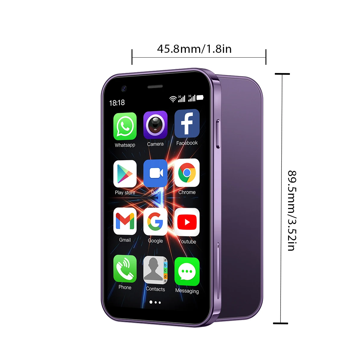 هاتف أندرويد صغير SOYES XS16 |   متجر Google Play، شاشة لمس 3.0 بوصة، شريحة مزدوجة، 2 جيجابايت + 16 جيجابايت / 3 جيجابايت + 64 جيجابايت، هاتف ذكي صغير