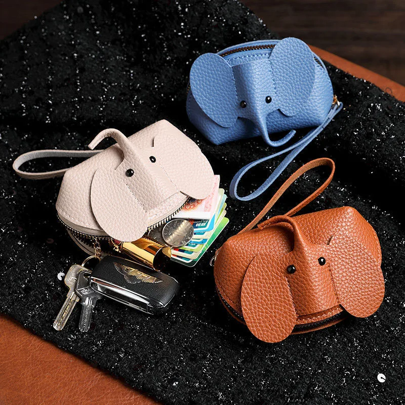 

1PCS new coin purse women's creative personality super cute elephant key bag Bluetooth headphone card lipstick storage bag