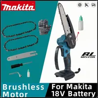 Makita 6 Inch Brushless Electric Chainsaw Oiler Electric Pruning Saw Woodworking Garden Power Tools Compatible Makita 18VBattery