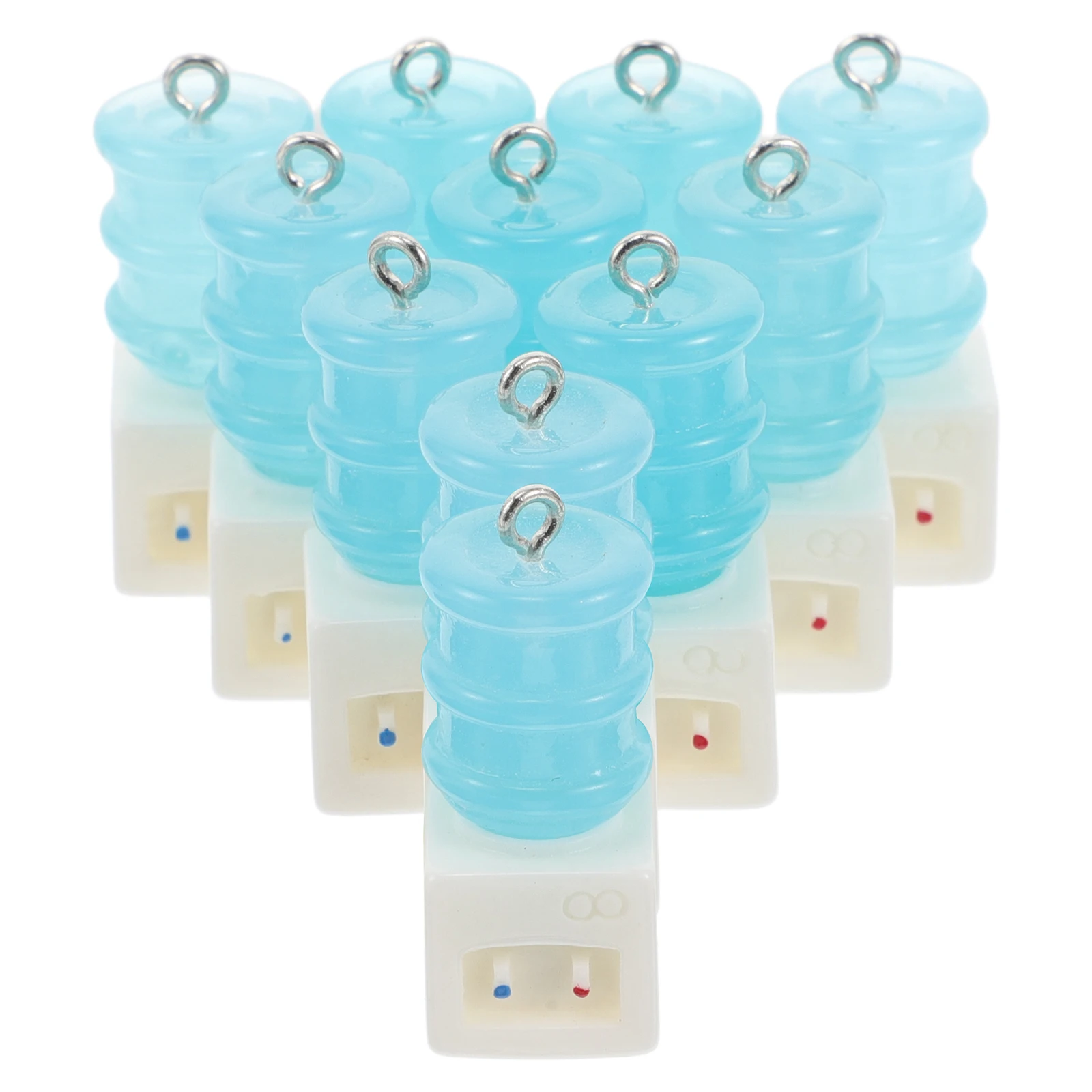 

10 Pcs Jewelry Mini Water Dispenser Pendant Bubble Tea Straws Toy Cup Keychains Charms Cute for Making