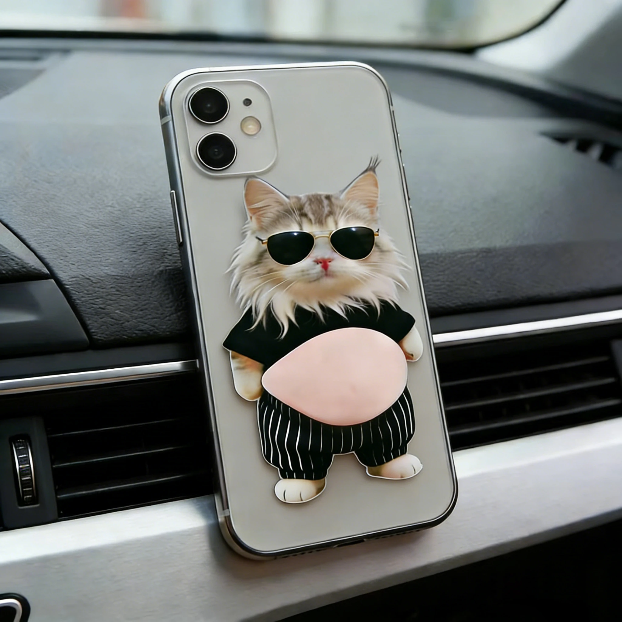 Autocollants 3D pour le ventre de chat - Jouets sensoriels en silicone souple pour soulager le stress et décorer les coques de téléphone