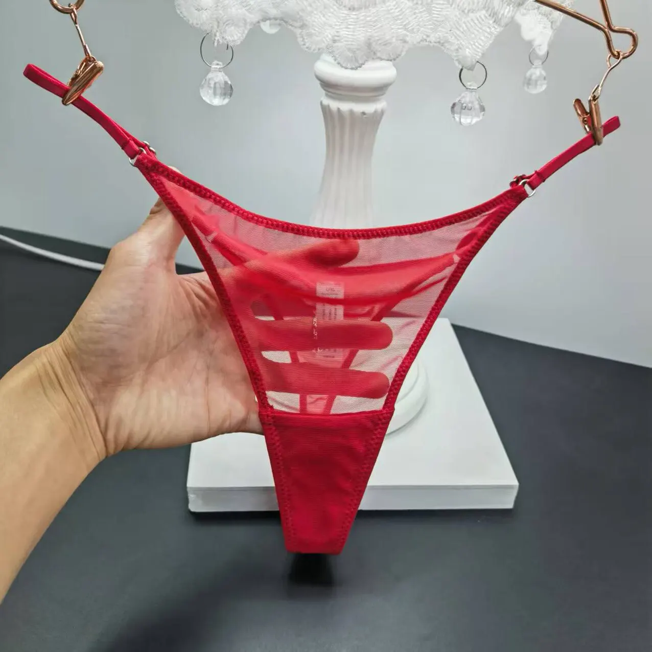 Lace Mesh Women Briefs Sexy Thong Transparent Panties Underwear Low Waist Girls G String Seamless Lingerie Fitness T Back