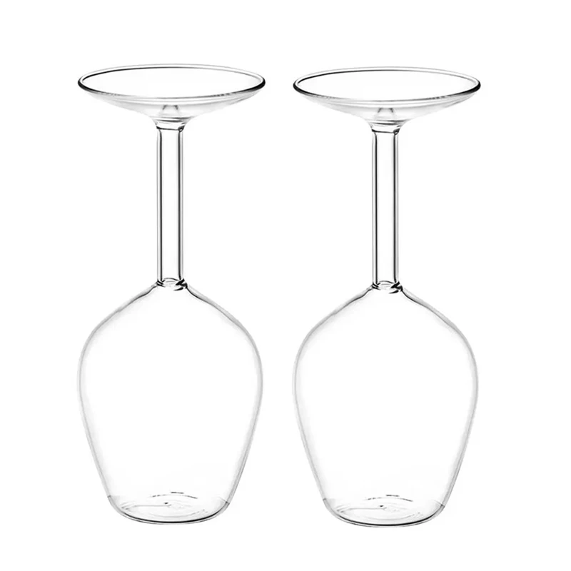 

14Fl Oz Upside Down Cocktail Glass Upside Down Martini Glass Wine Glass Unique Fun Upside Down Wine Glass Inverted 2Pcs