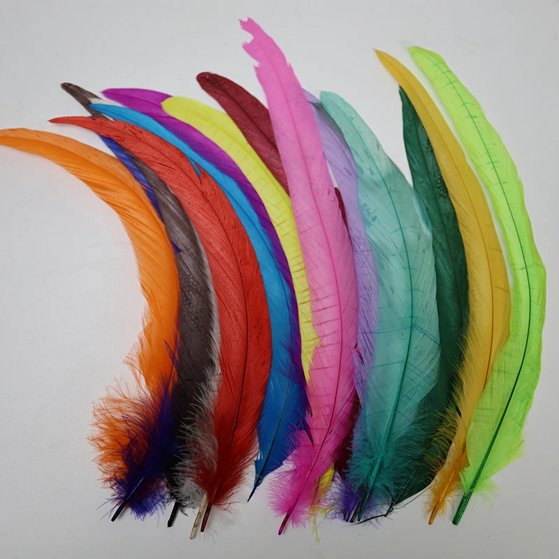 Wholesale 50pcs Rooster Tail Feathers 25-30cm Plumes Clothing Decoration Stage Performance Rooster Tail Feathers Jewelry Party