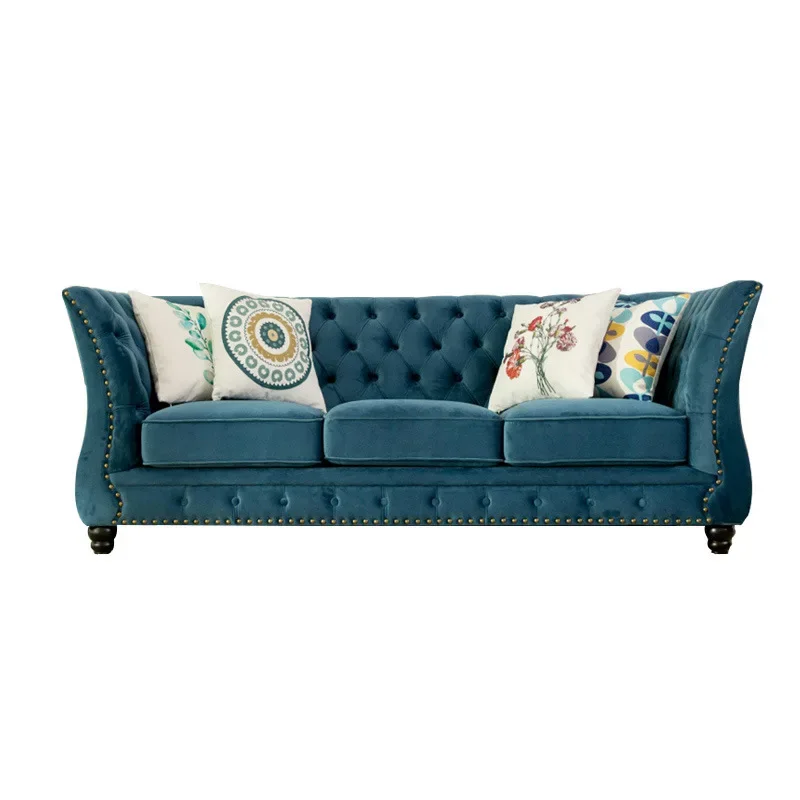 

Nordic light luxury velvet fabric sofa American simple single and double three-person sofa modern small apartment