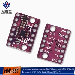 BMI160 GY-BMI160 6DOF 6-axis Rate Gyro Gravity Accelerometer Sensor Module IIC I2C SPI Communication Protocol 3-5V