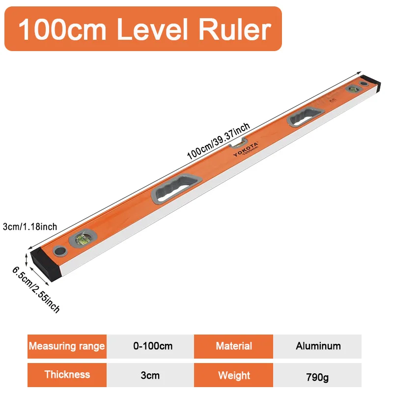 39.37inch/100cm Level Measuring Instruments Tools Building Alloy Aluminum Magnetic Spirit Level For Construction