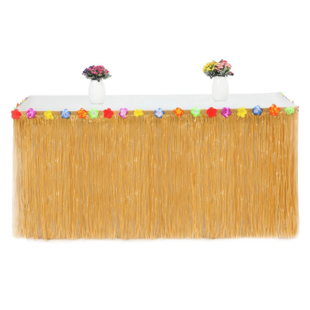 

1 set 1 Set Straw Hawaiian Party Skirt Set Monstera Runner Table Cloth Cover For Luau Party Home Desktop Decor Festive Gathering